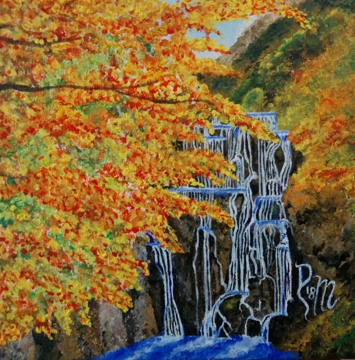 Autumn Waterfall by Deirdre / Wyld_Dandelyon